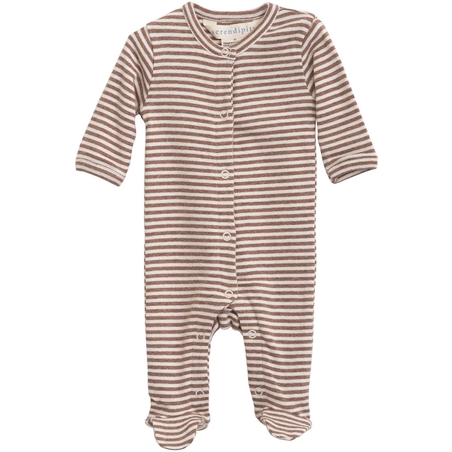 Serendipity Newborn Acorn/Offwhite Stripe Suit w. Feet