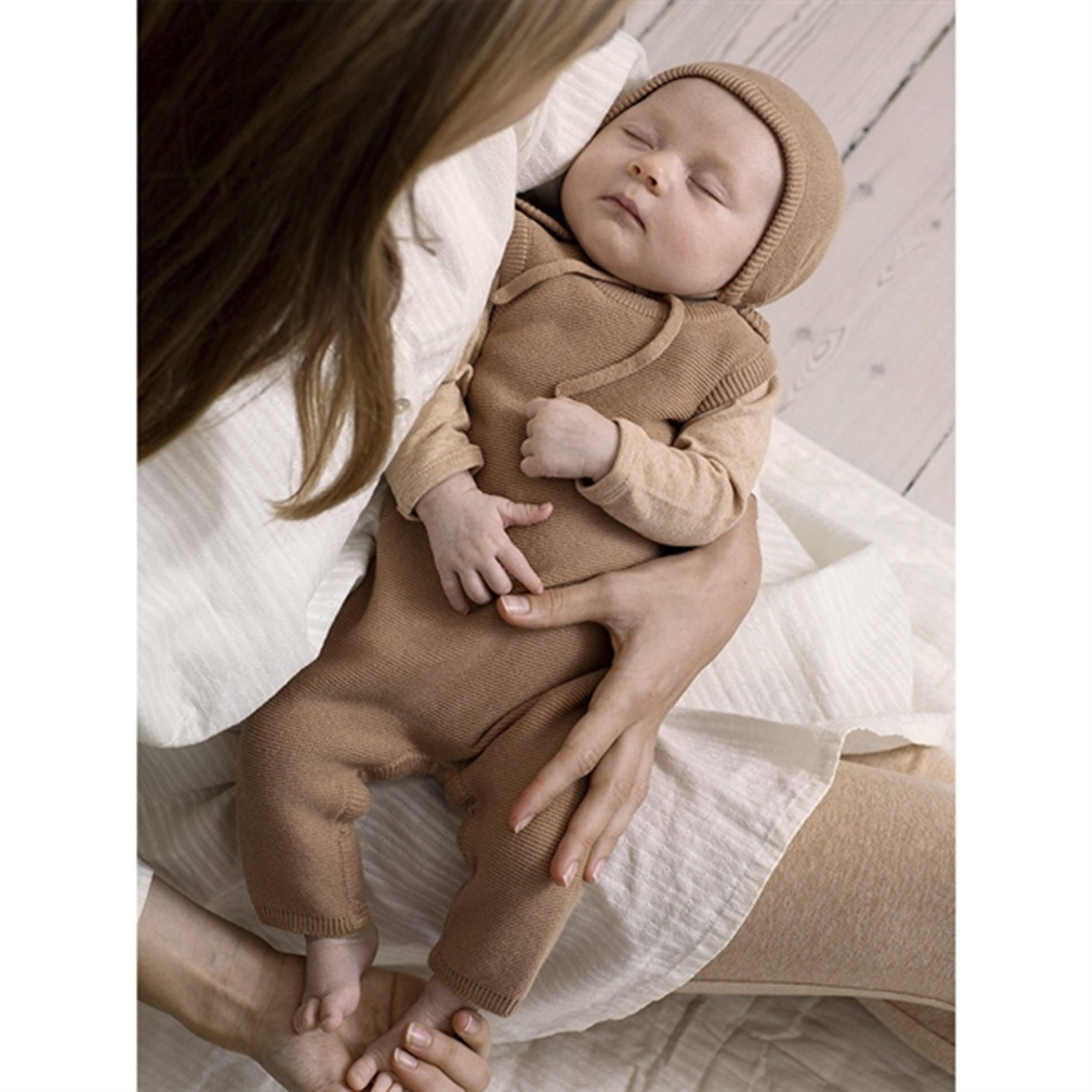 Serendipity Newborn Tan Romper