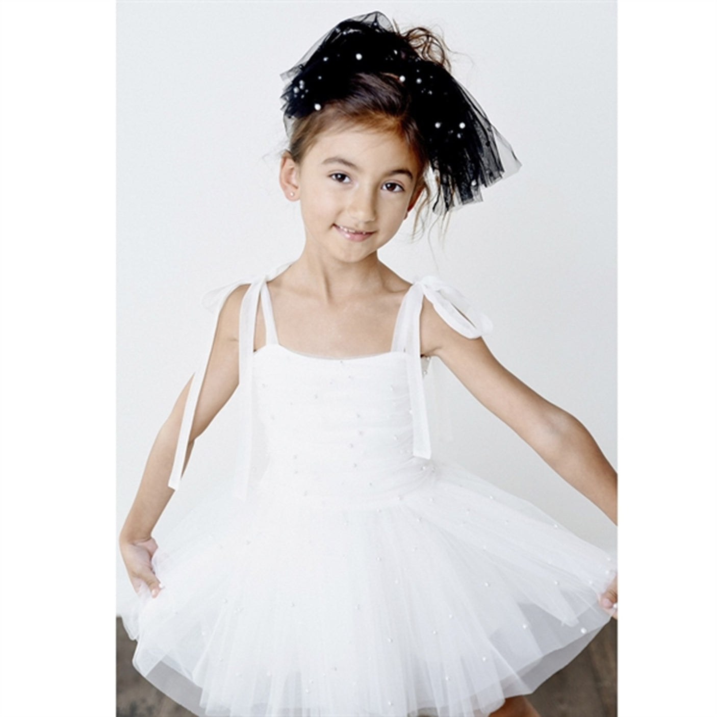 Dolly by Le Petit Tom Pearl Tulle Ballerina Dress White