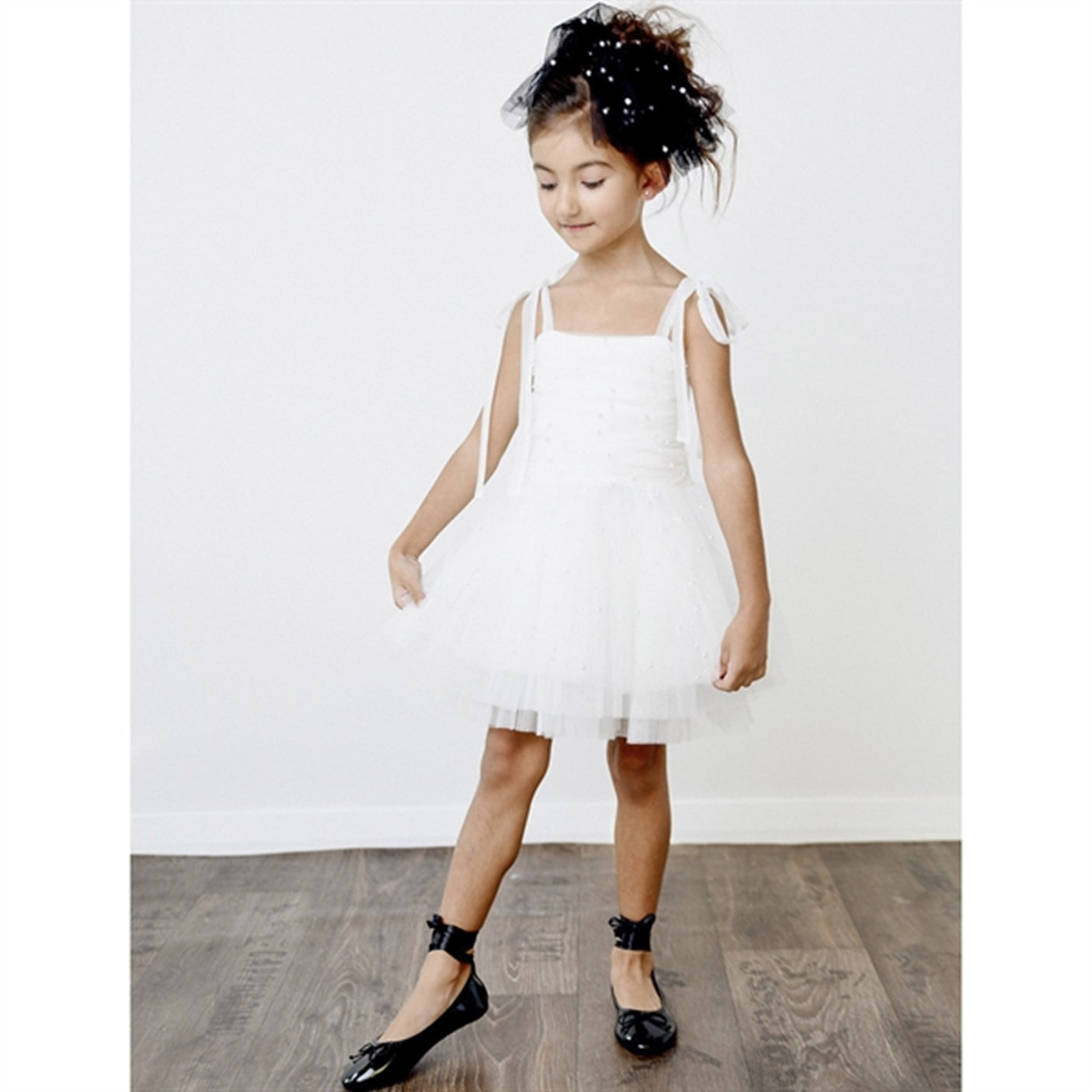 Dolly by Le Petit Tom Pearl Tulle Ballerina Dress White