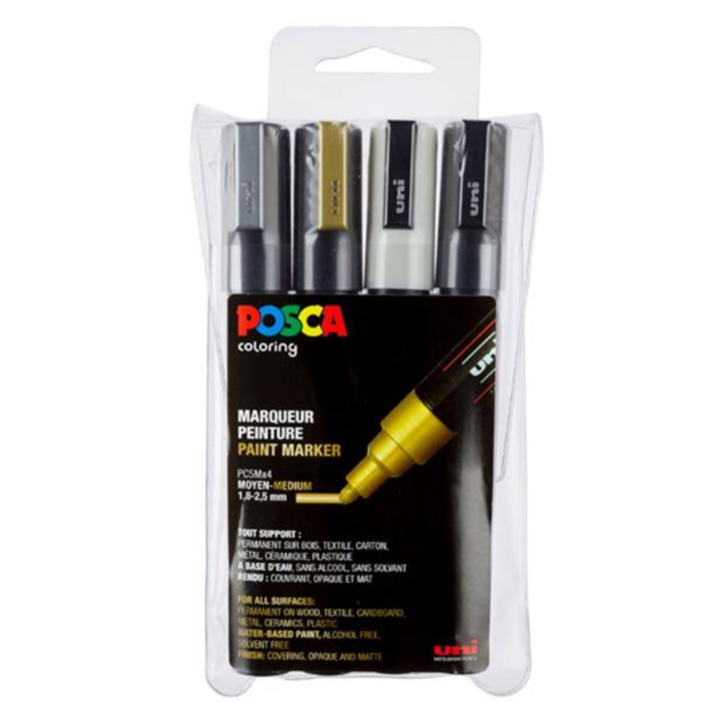 Posca Uni Marker PC-5M 4 Colors