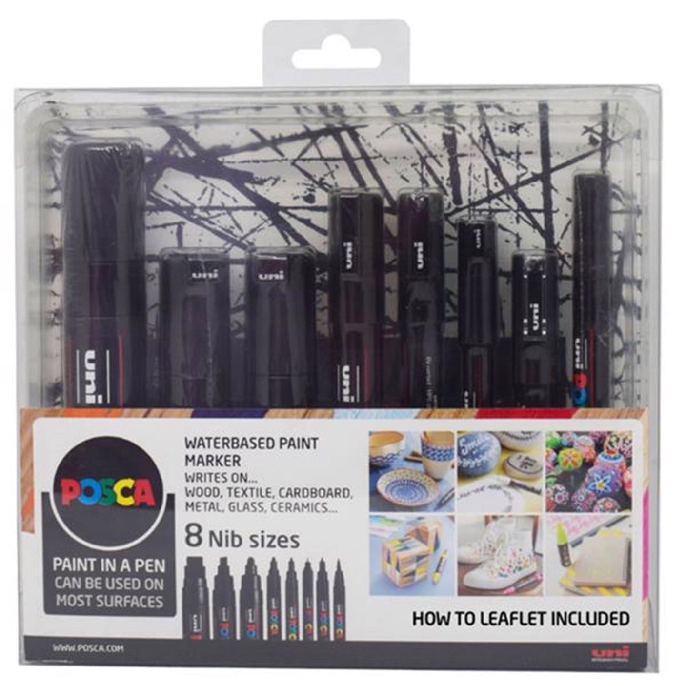 Posca 8 Nib Sizes Black Set