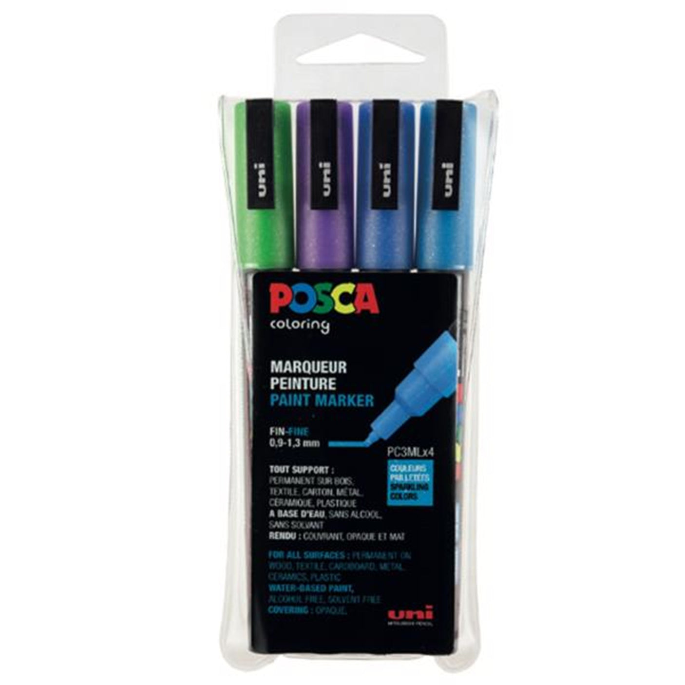 Posca Uni Marker PC-3M 4 Glitter Colors