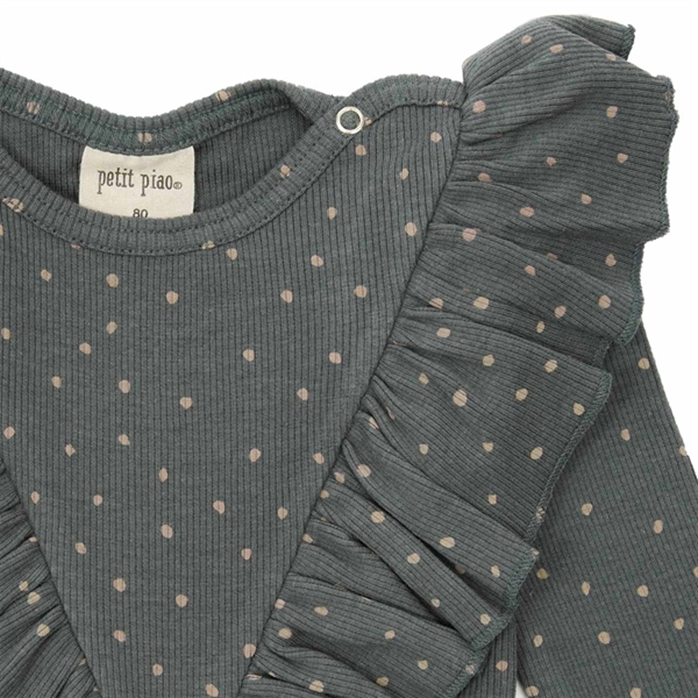 Petit Piao Turbulence/Woodrose Printed Dot V-Frill Body