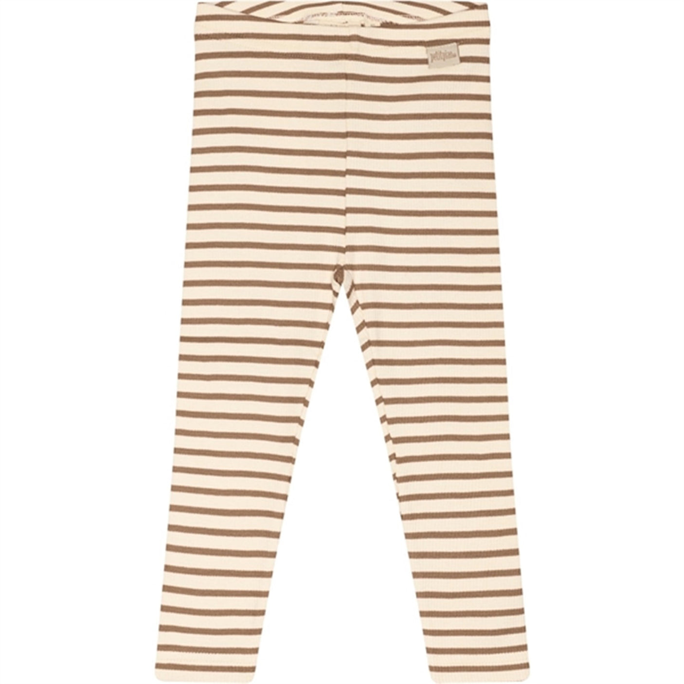 Petit Piao® Walnut Brown/Off White Leggings Modal Striped