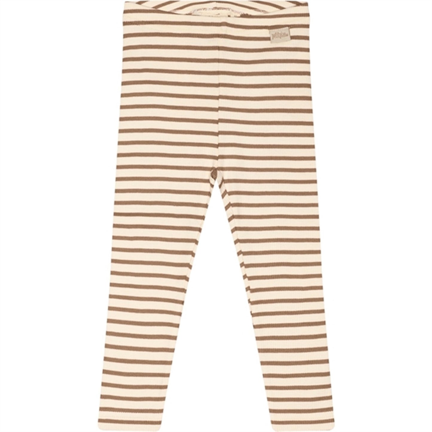 Petit Piao® Walnut Brown/Off White Leggings Modal Striped