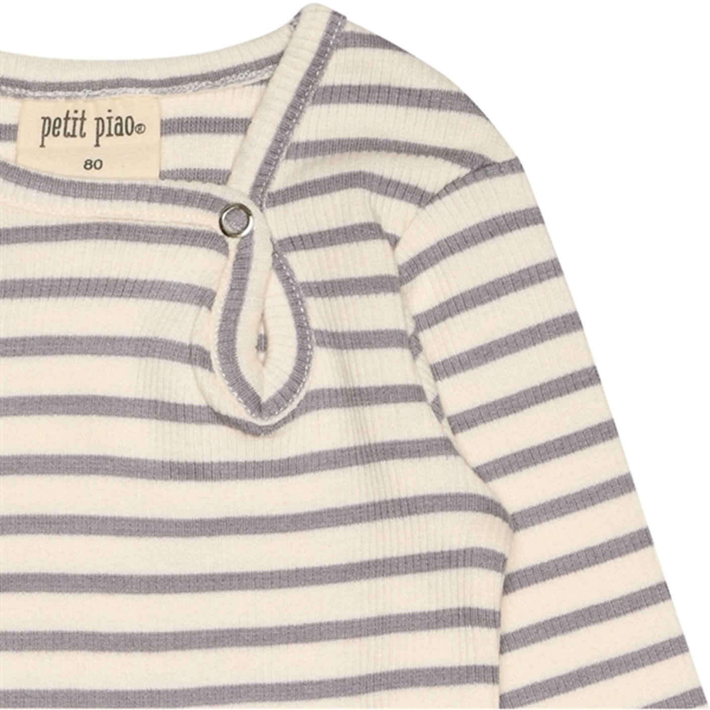 Petit Piao Dusty Lavender/Offwhite Body L/S Modal Striped