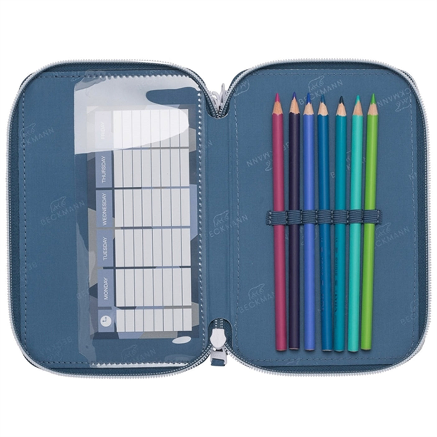 Beckmann Three Section Pencil Case Tiger Race