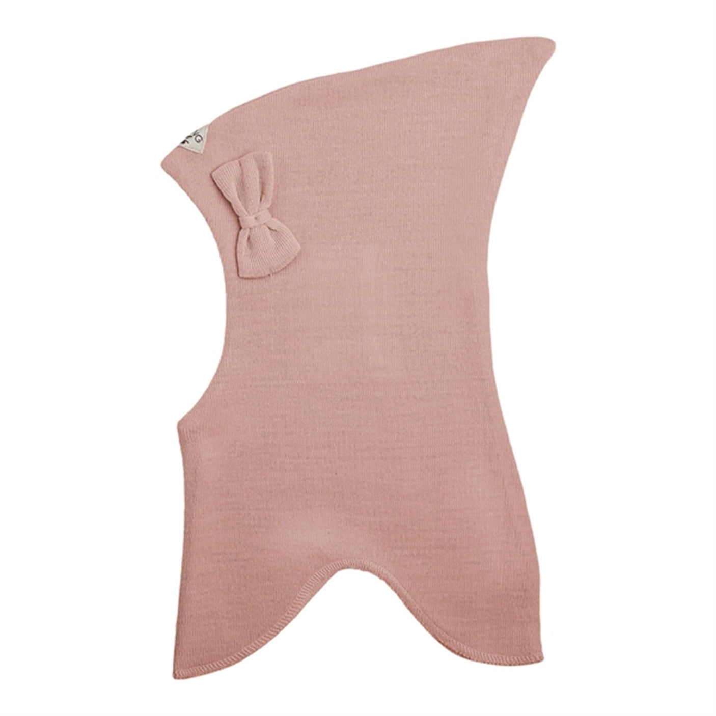 Racing Kids Top Balaclava Wool/Cotton w. Bow 3-layered Dusty Rose