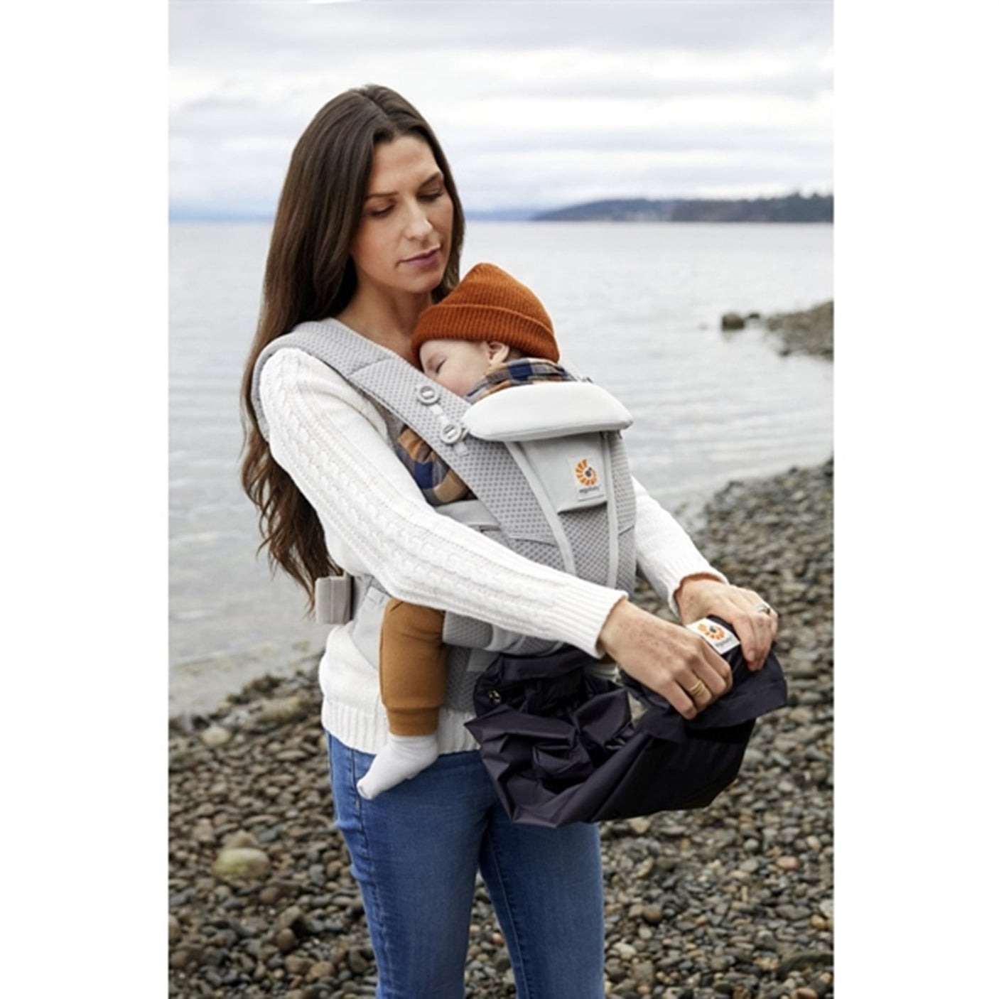 Ergobaby Rain And Wind Cover For Baby Carrier Charcoal / Black
