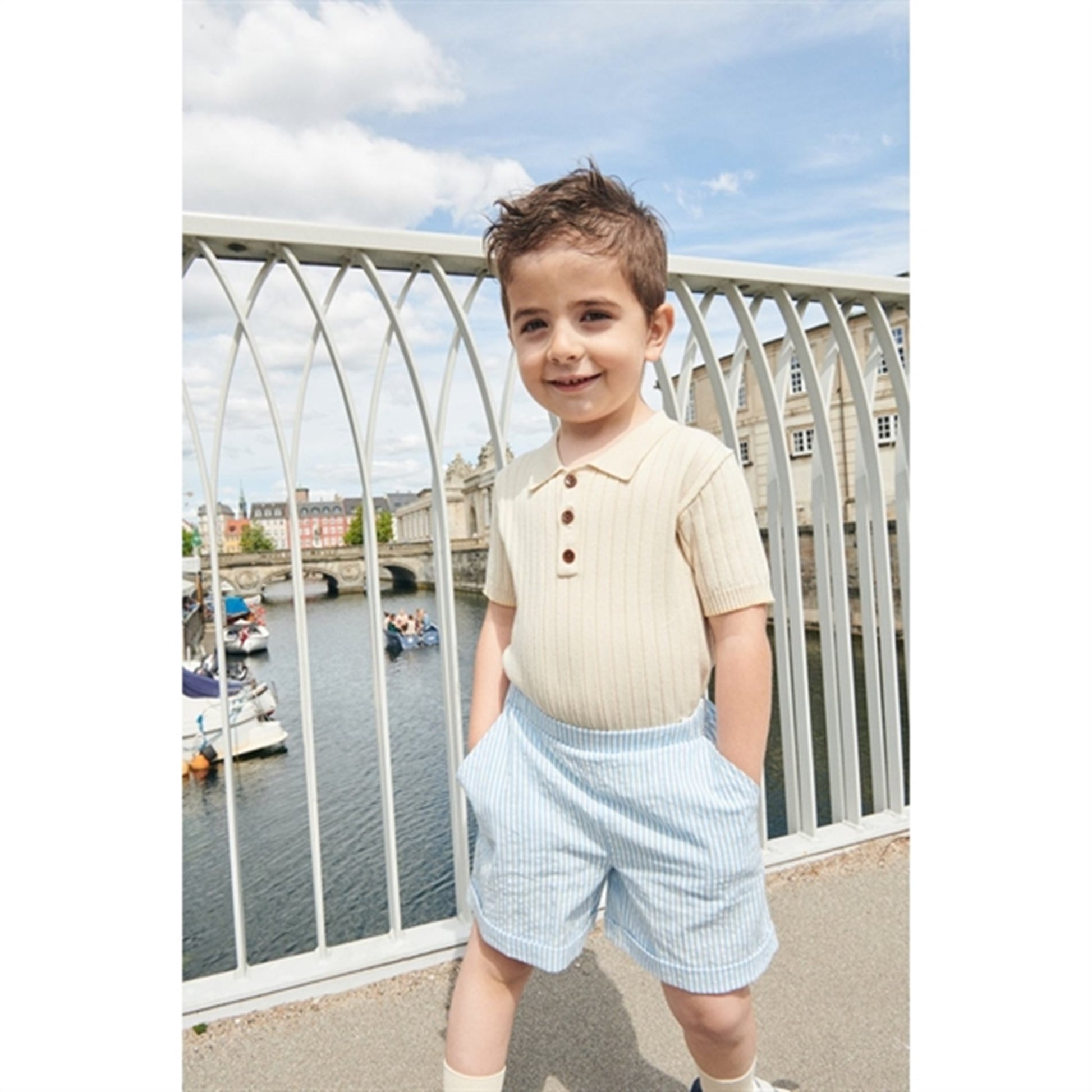 Copenhagen Colors Cream/Pale Yellow Comb. Rib Knit Polo