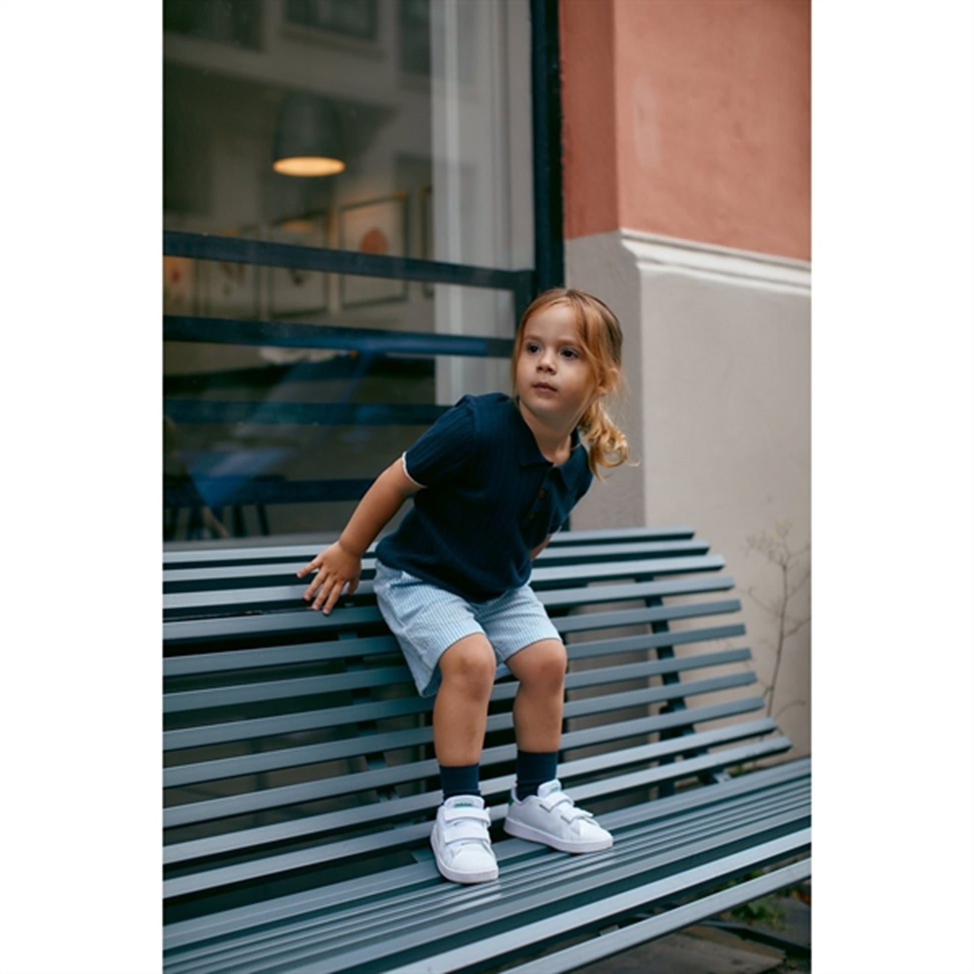 Copenhagen Colors Navy/Cream Comb. Rib Knit Polo