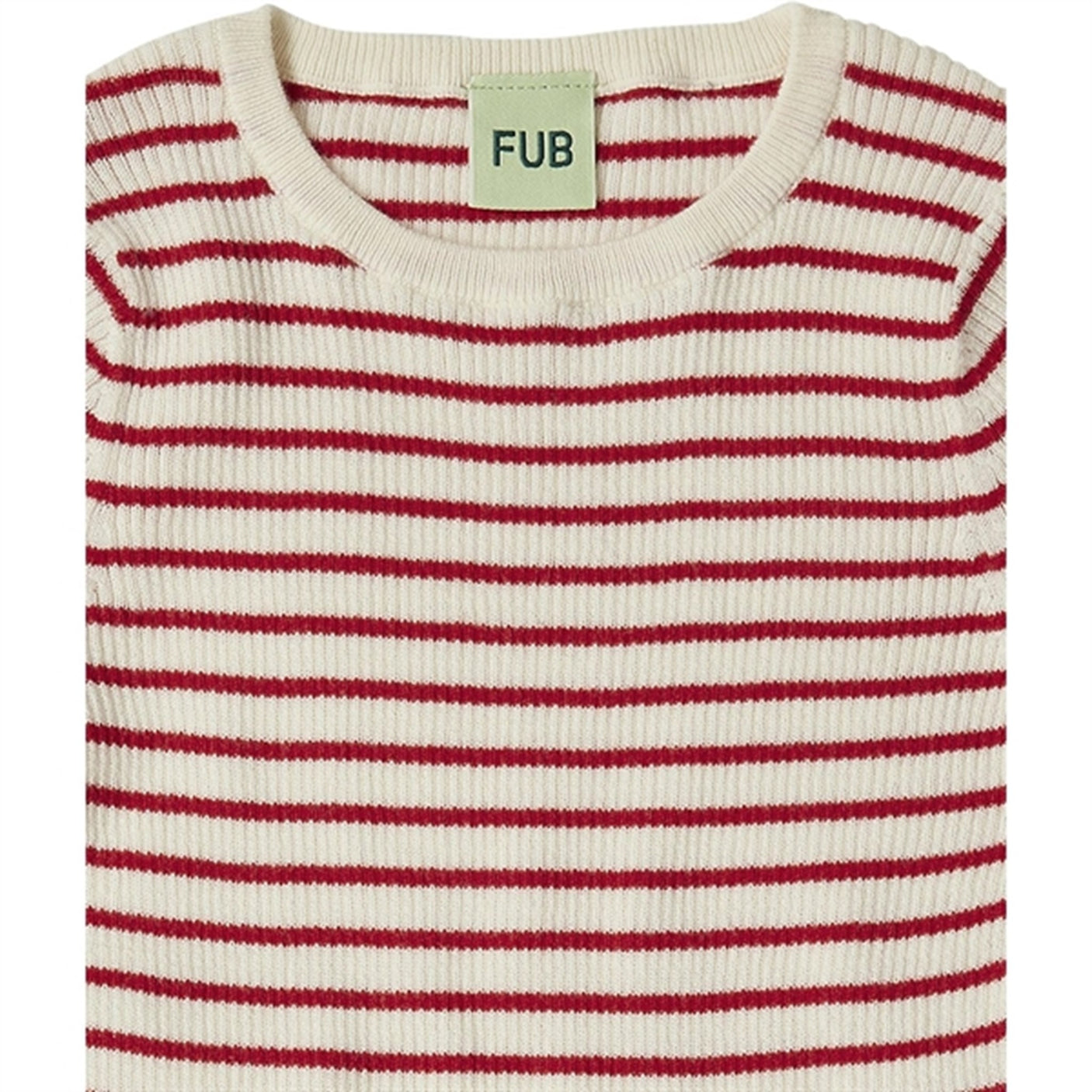 FUB Ecru/Crimson Red Rib T-shirt