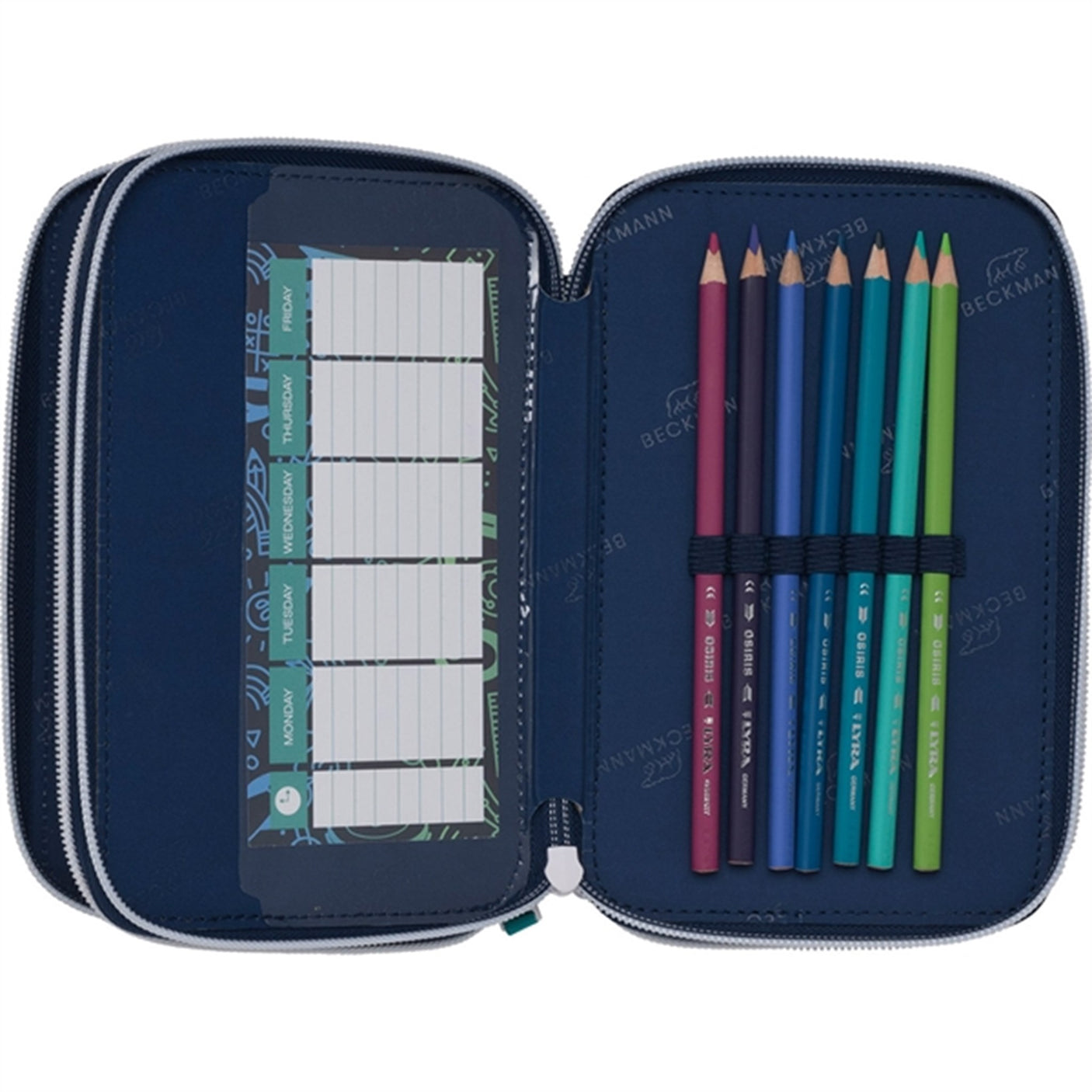 Beckmann Three Section Pencil Case Science