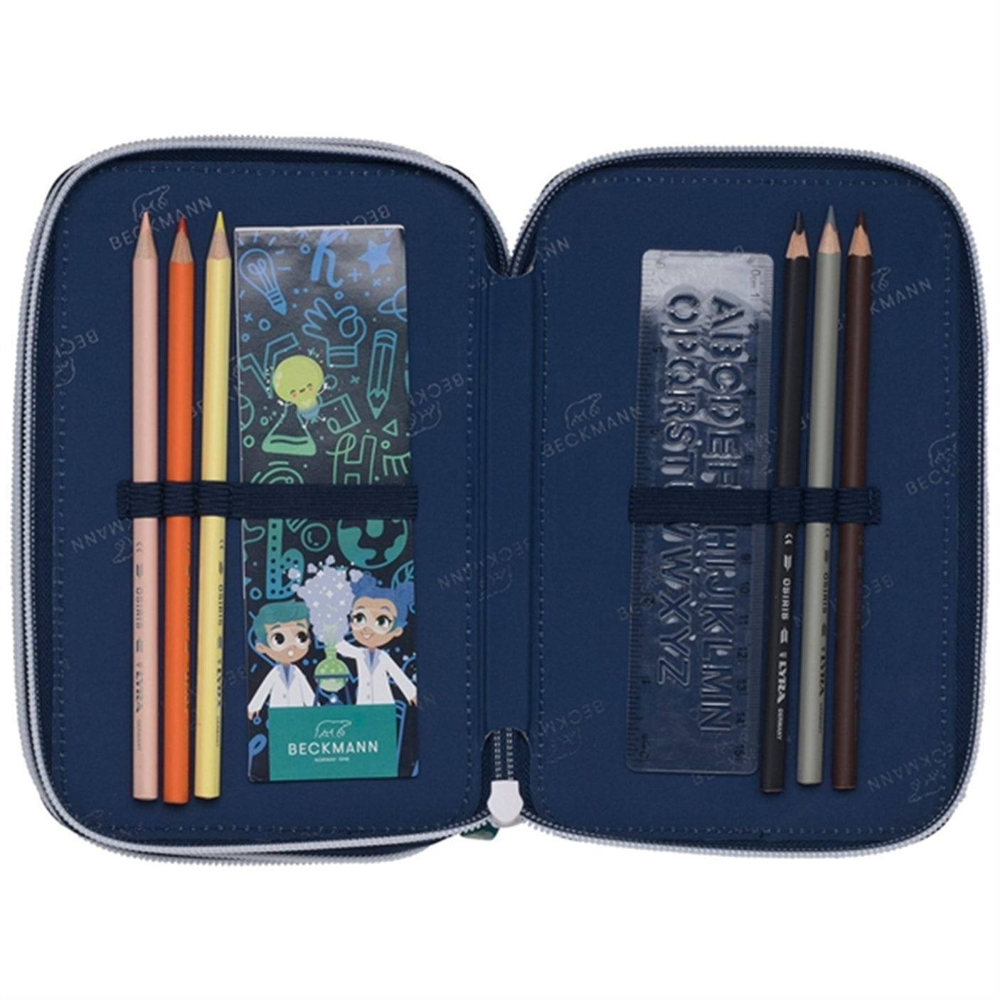 Beckmann Three Section Pencil Case Science