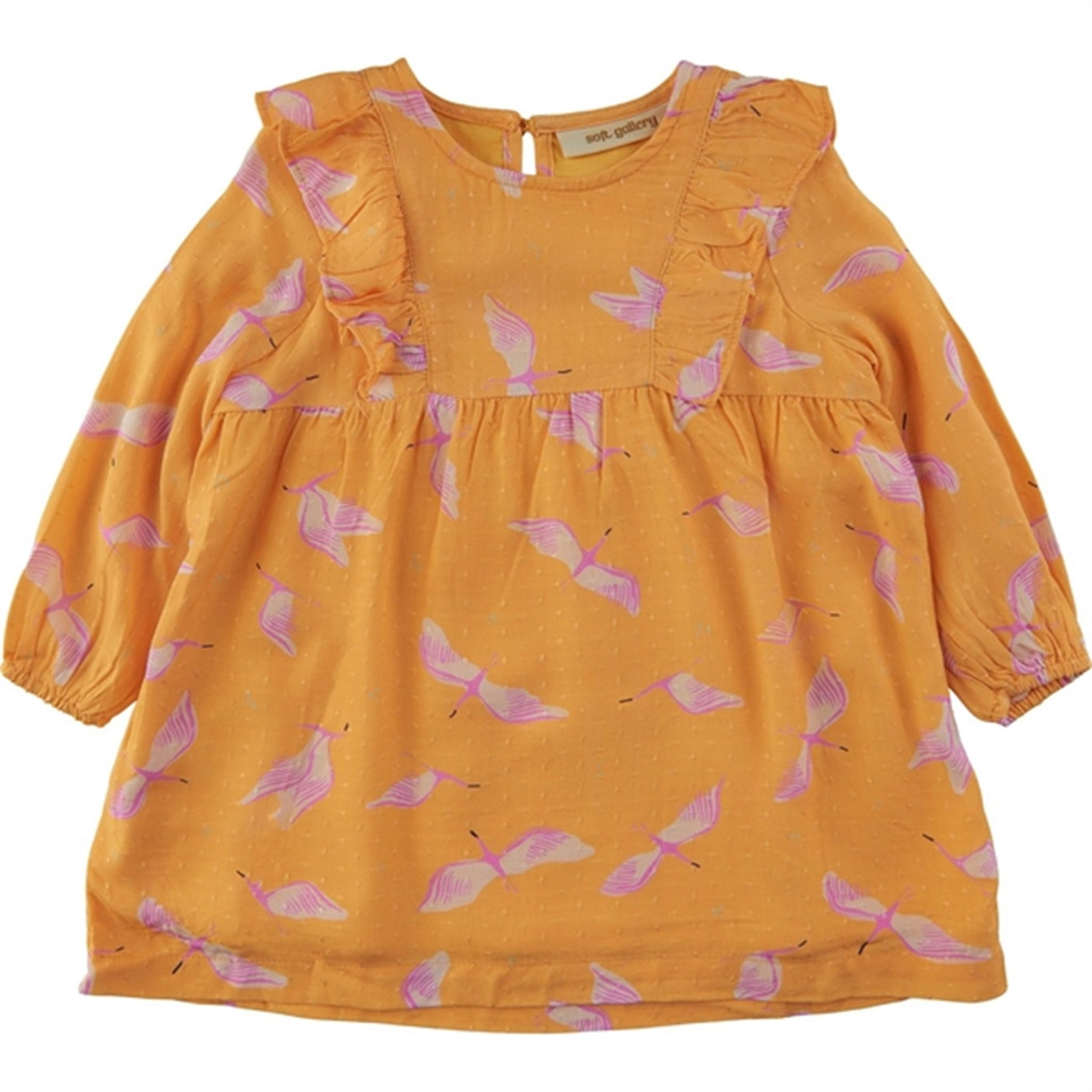 Soft Gallery Amber Yellow Cranes Eleanor Dress