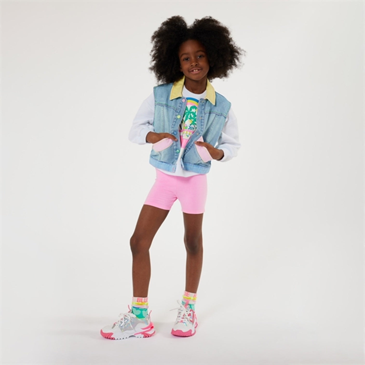 Billieblush Double Stone + Bleach Denim Vest