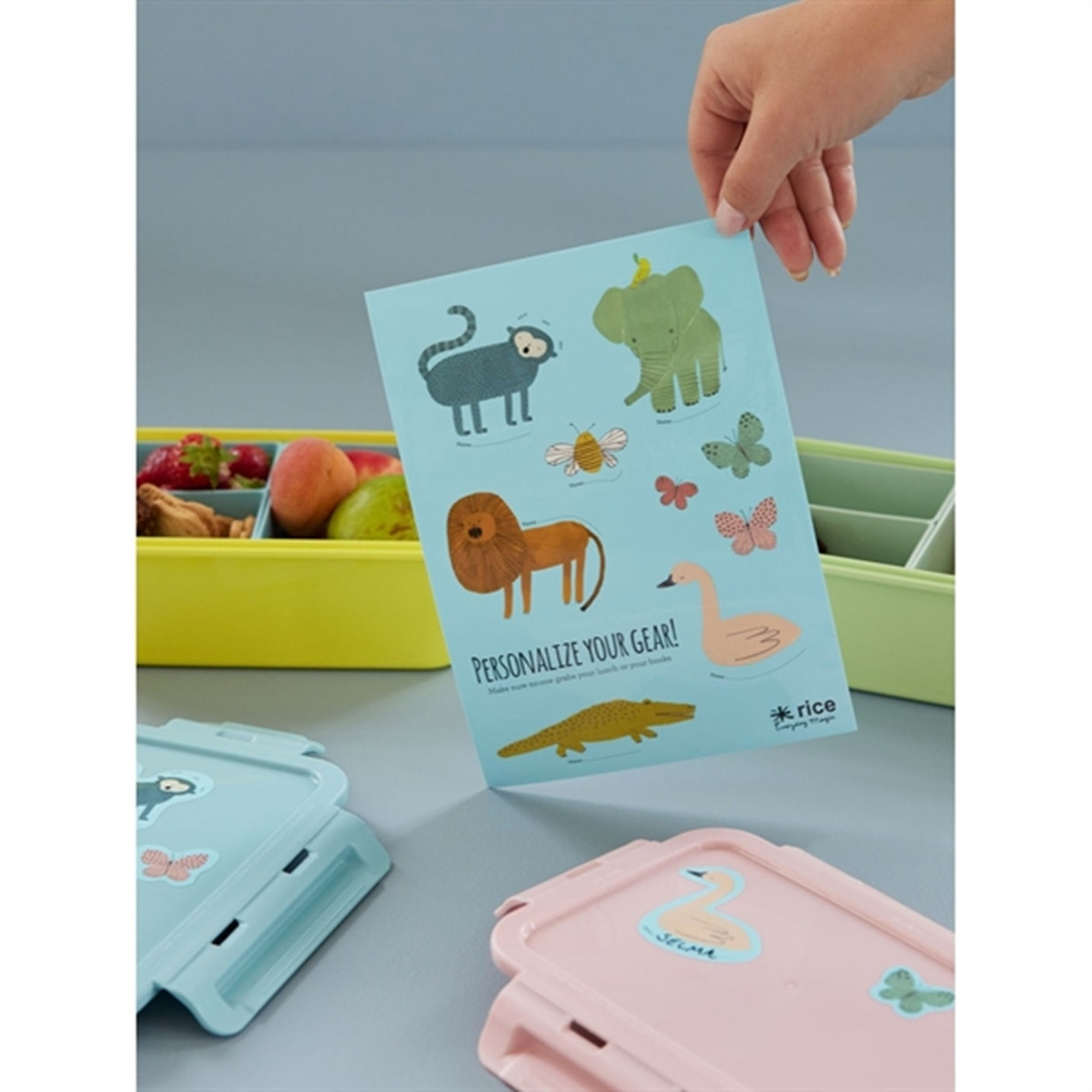 RICE Jungle Theme Stickers for Lunchbox