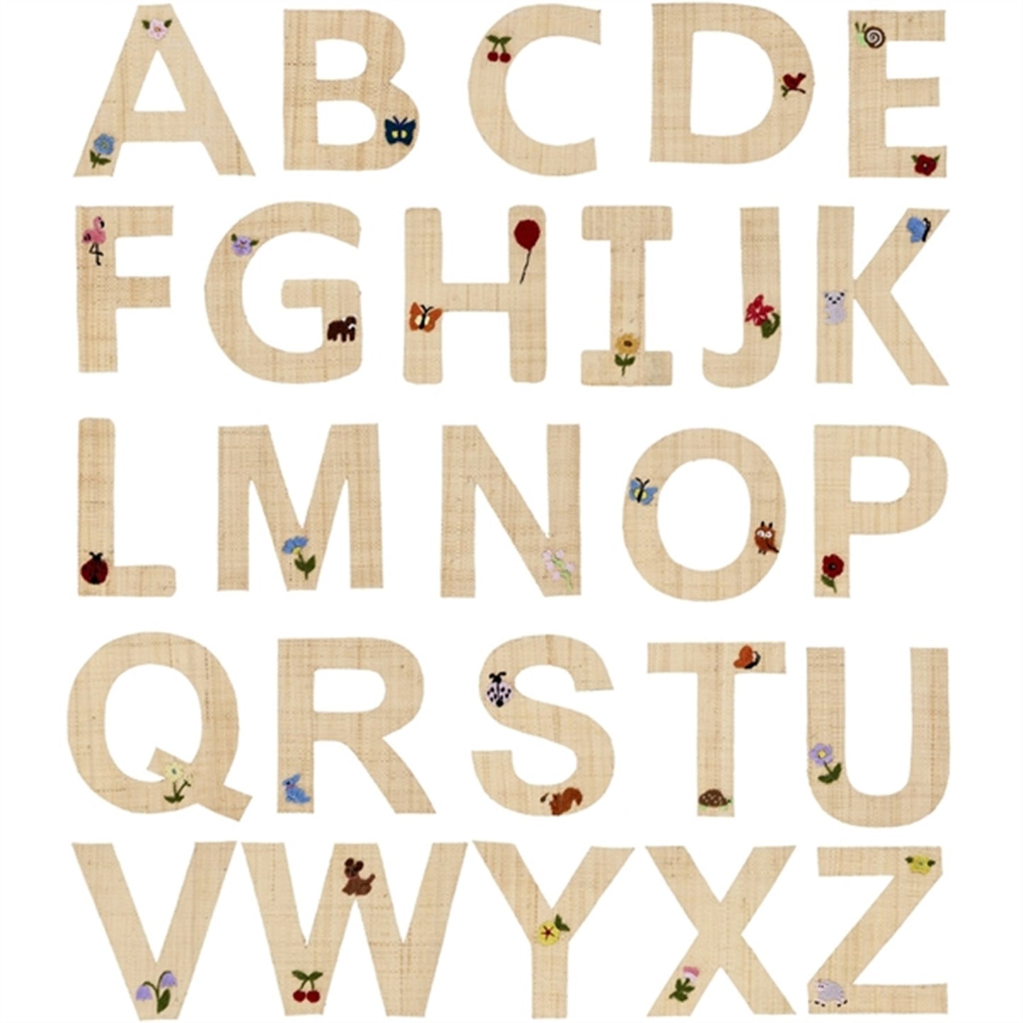 RICE Nature Raffie Sticker Letter Flowers & Animals