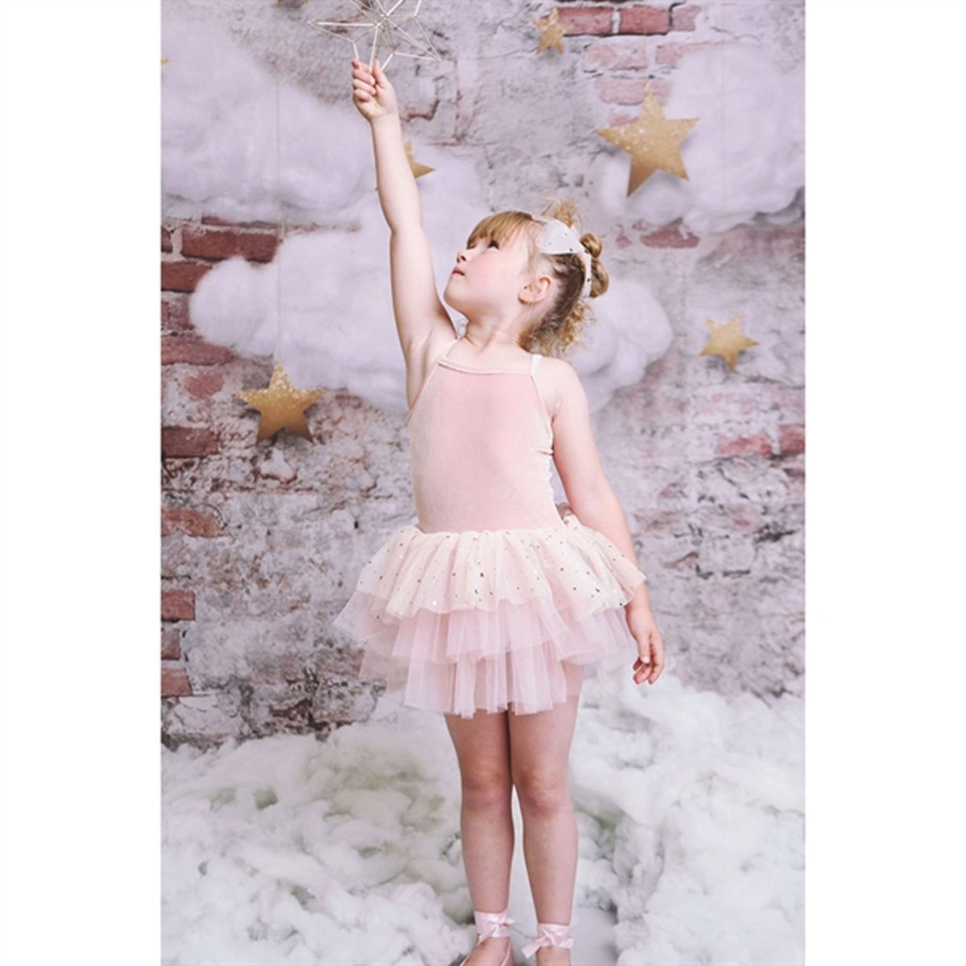 Dolly by Le Petit Tom Velvet Leotard With Tulle Tutu Dress Ballet Pink