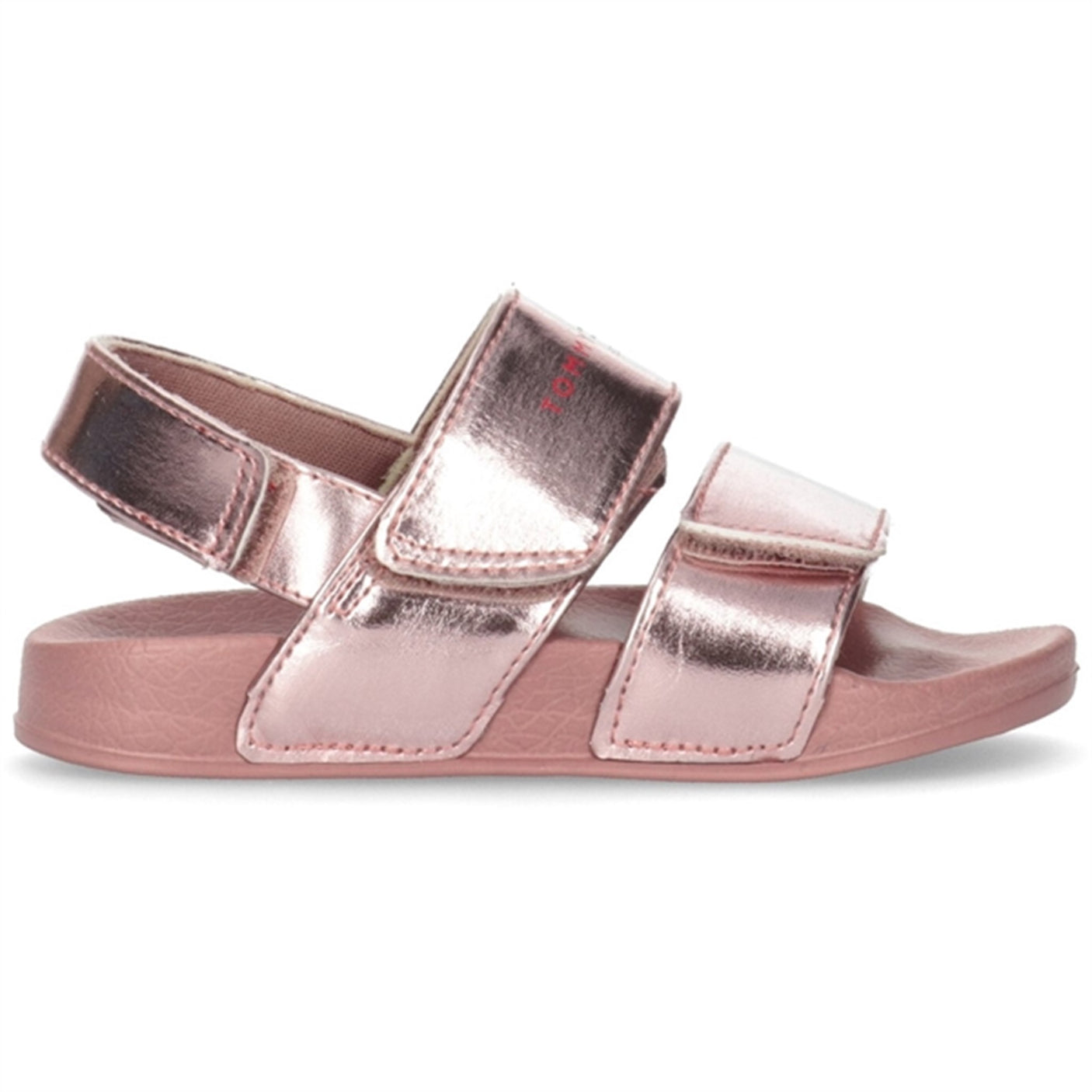 Tommy Hilfiger Logo Velcro Sandal Rose Gold