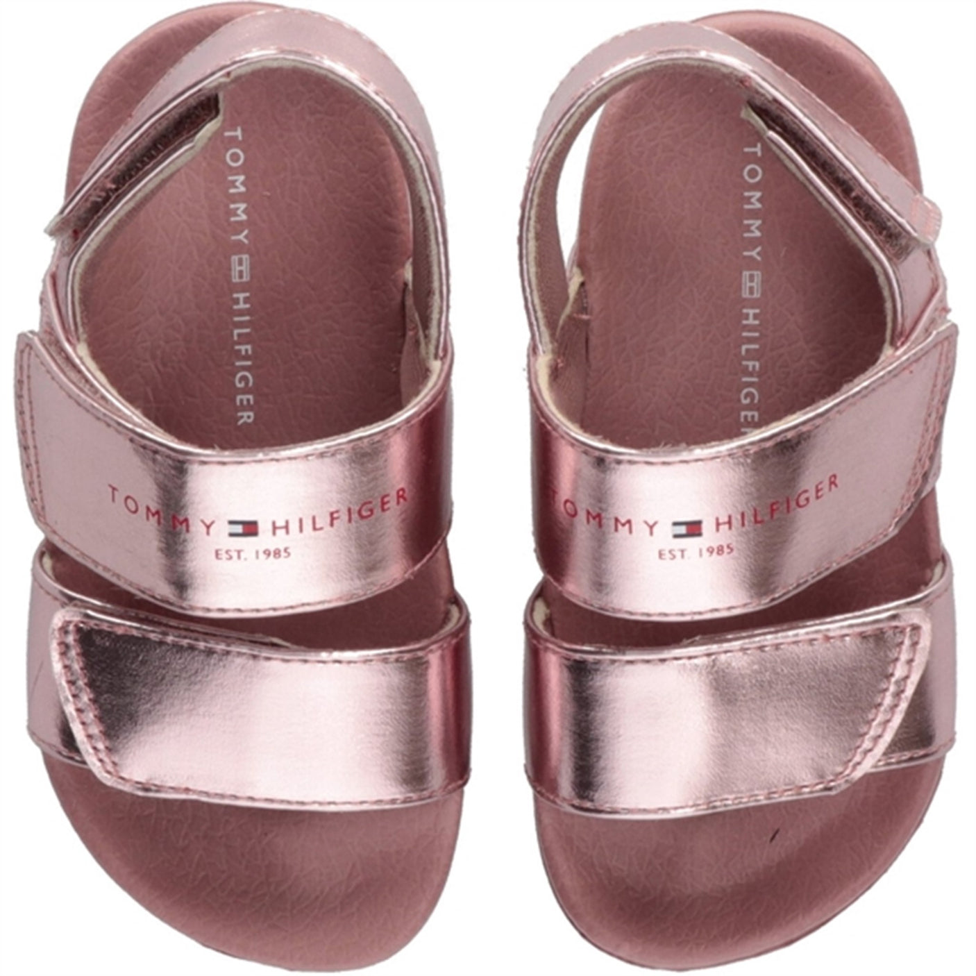 Tommy Hilfiger Logo Velcro Sandal Rose Gold