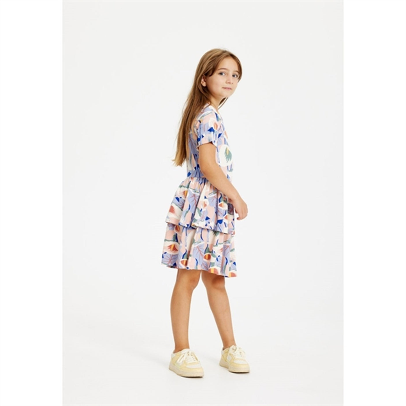 THE NEW Peach Beige Flower AOP Gwyneth Dress