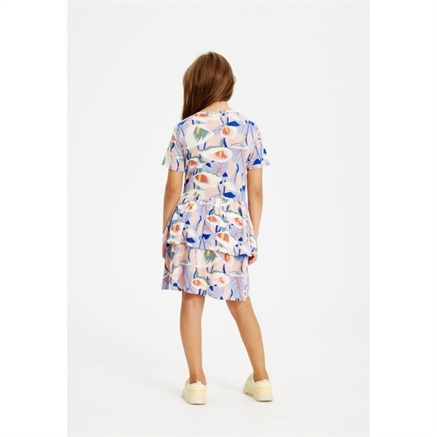 THE NEW Peach Beige Flower AOP Gwyneth Dress