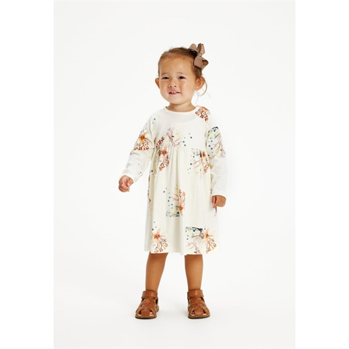 THE NEW Siblings White Swan Coral AOP Gaige Dress