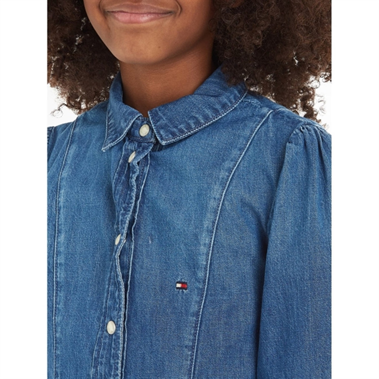 Tommy Hilfiger Puffærme Denim Dress Marinebluecloth