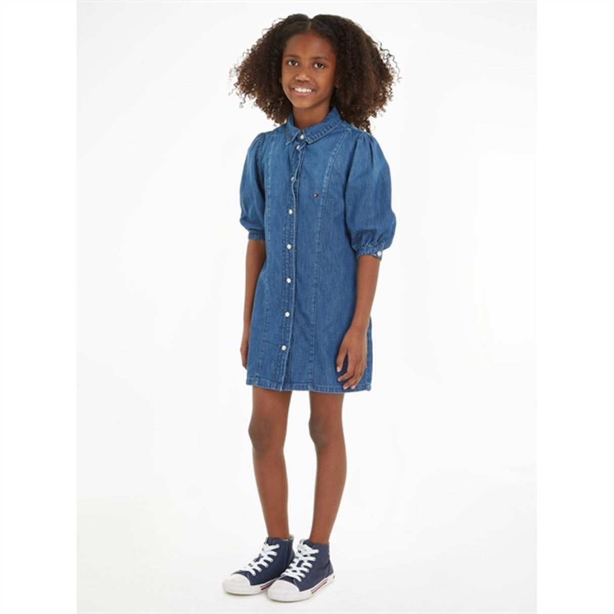 Tommy Hilfiger Puffærme Denim Dress Marinebluecloth