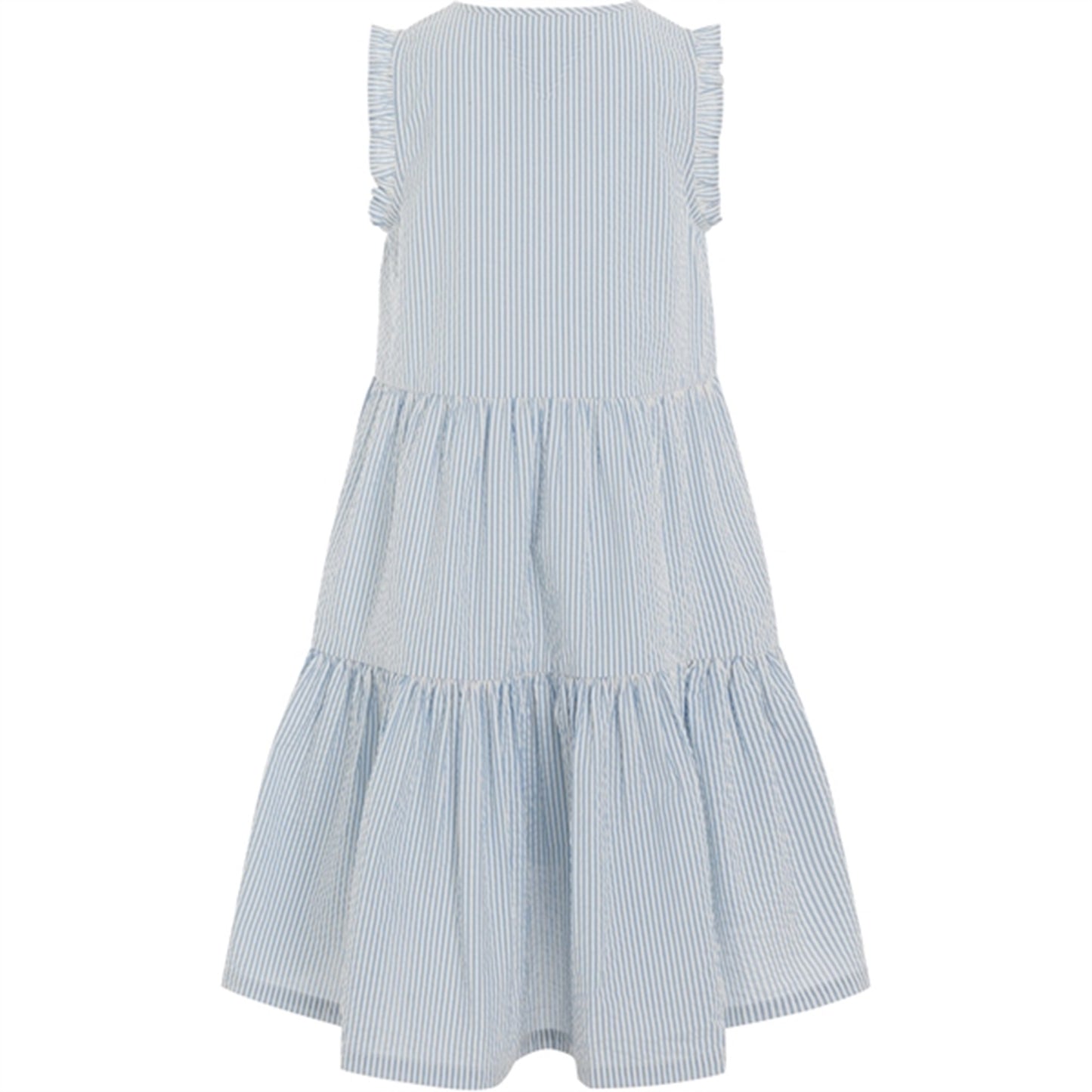 Tommy Hilfiger Seersucker Striped Ruffle Kjole Blue Spell Stripe