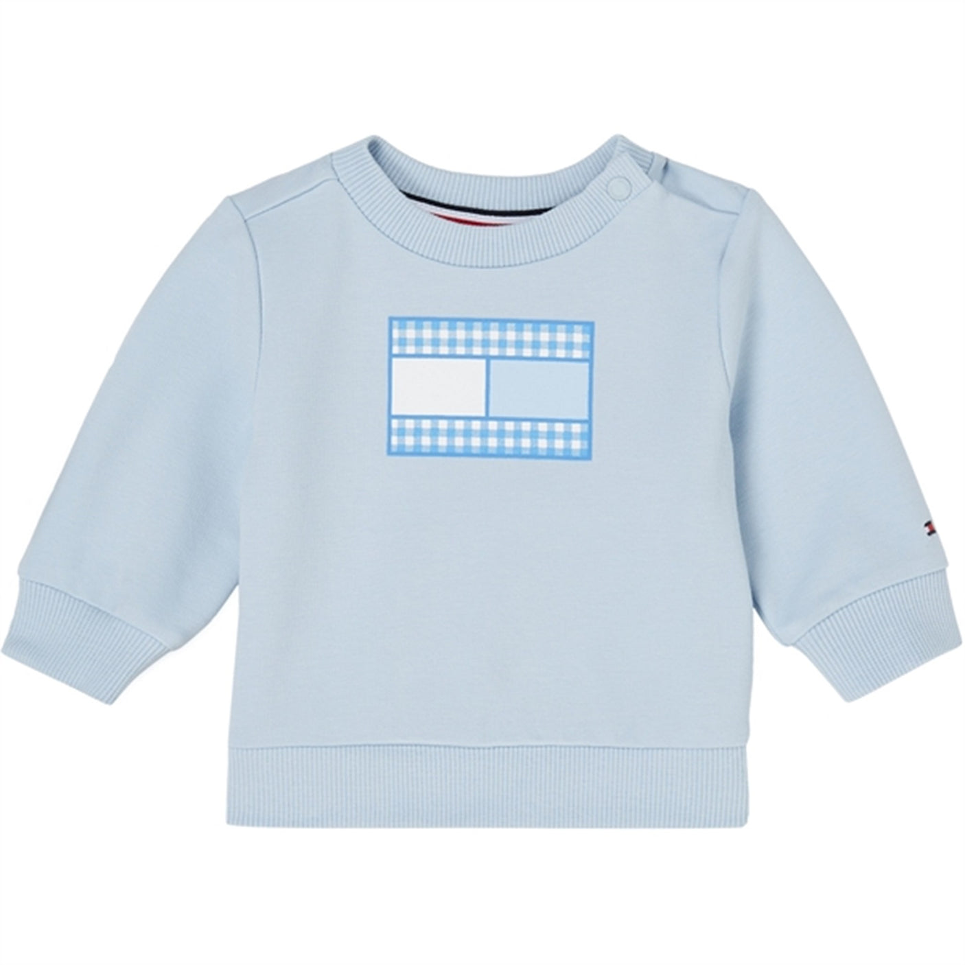 Tommy Hilfiger Baby Gingham Flag Sweatshirt Breezy Blue