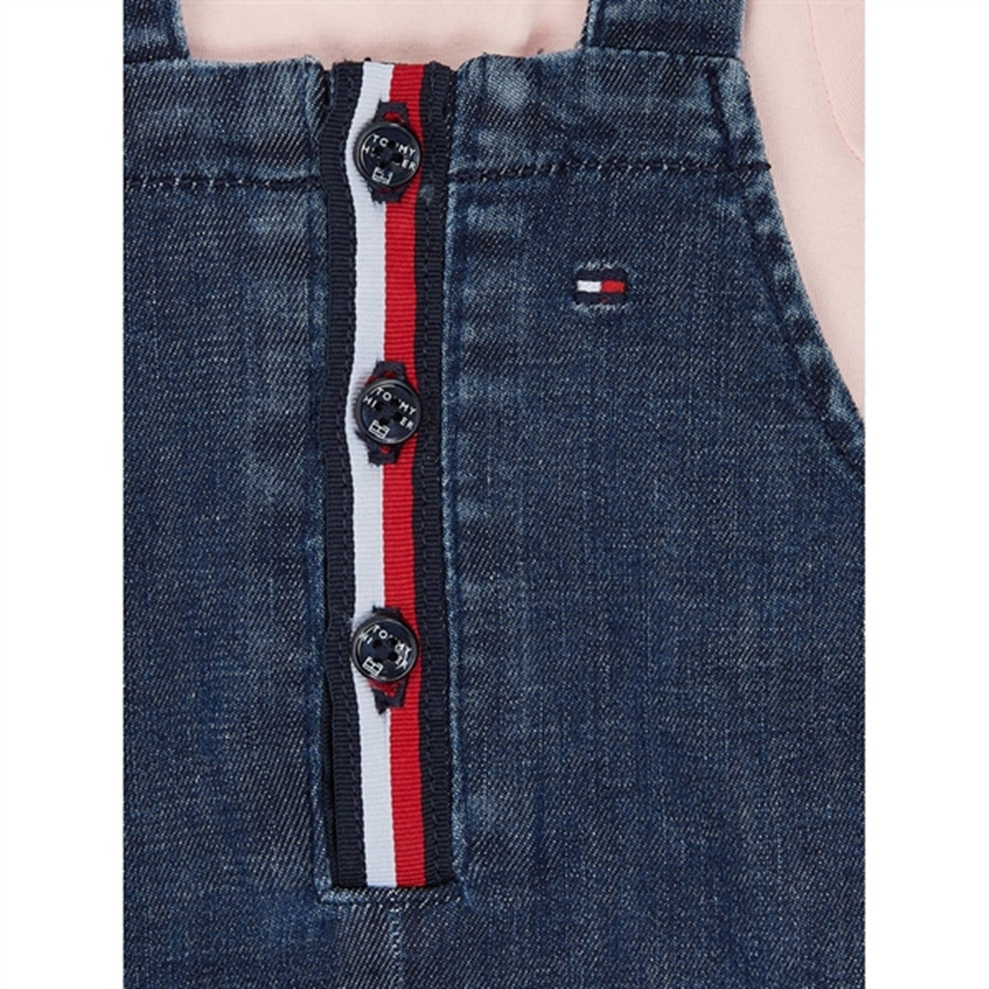 Tommy Hilfiger Baby Dungaree Set Pink Crystal