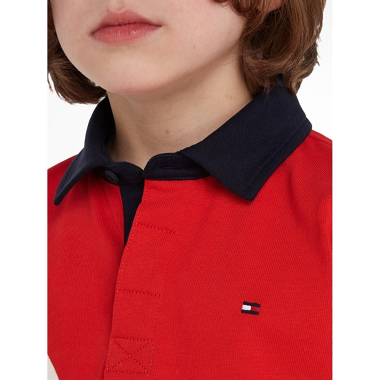 Tommy Hilfiger Colorblock Rugby LS Polo Red/White Colorblock