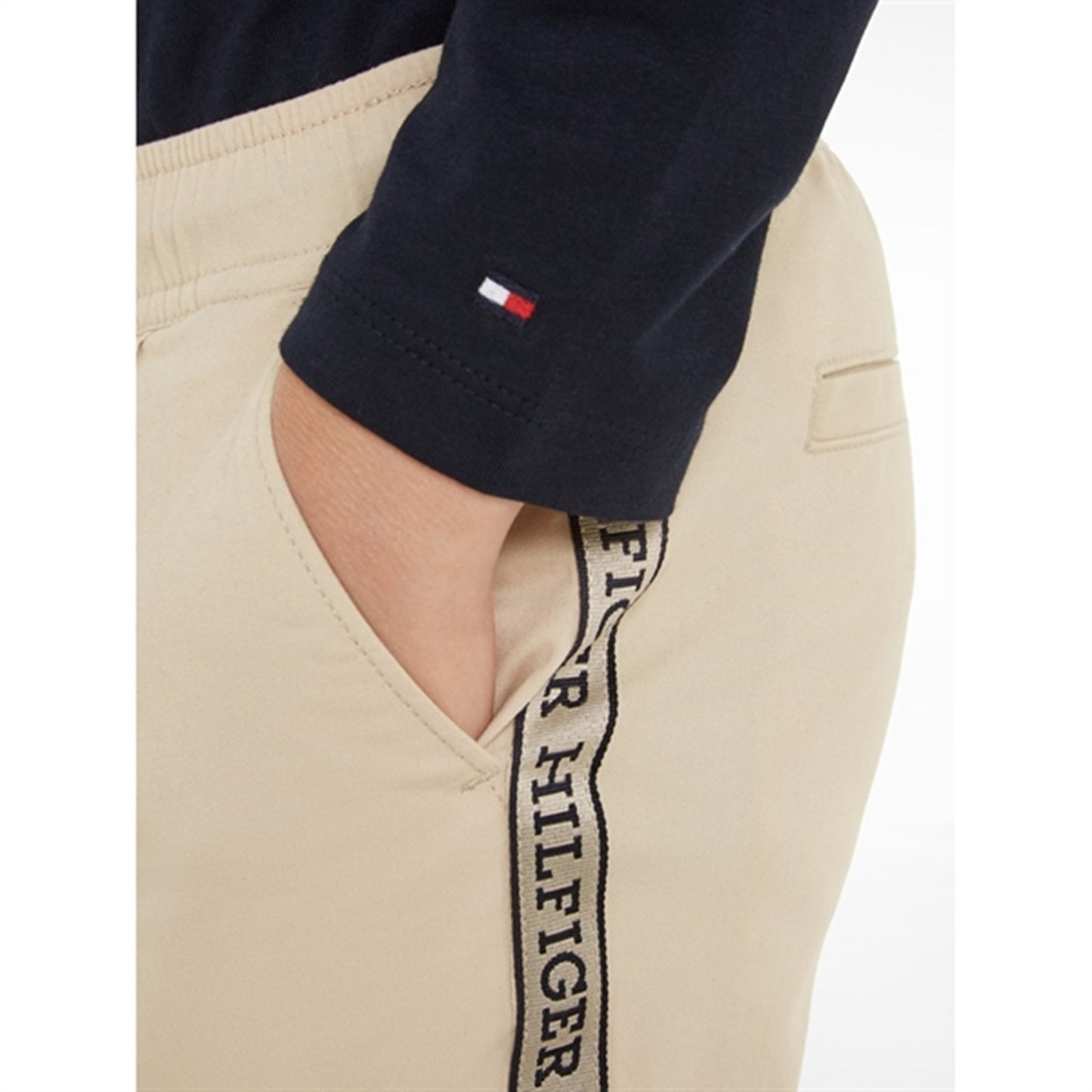 Tommy Hilfiger Monotype Tape Pull On Pants White Clay