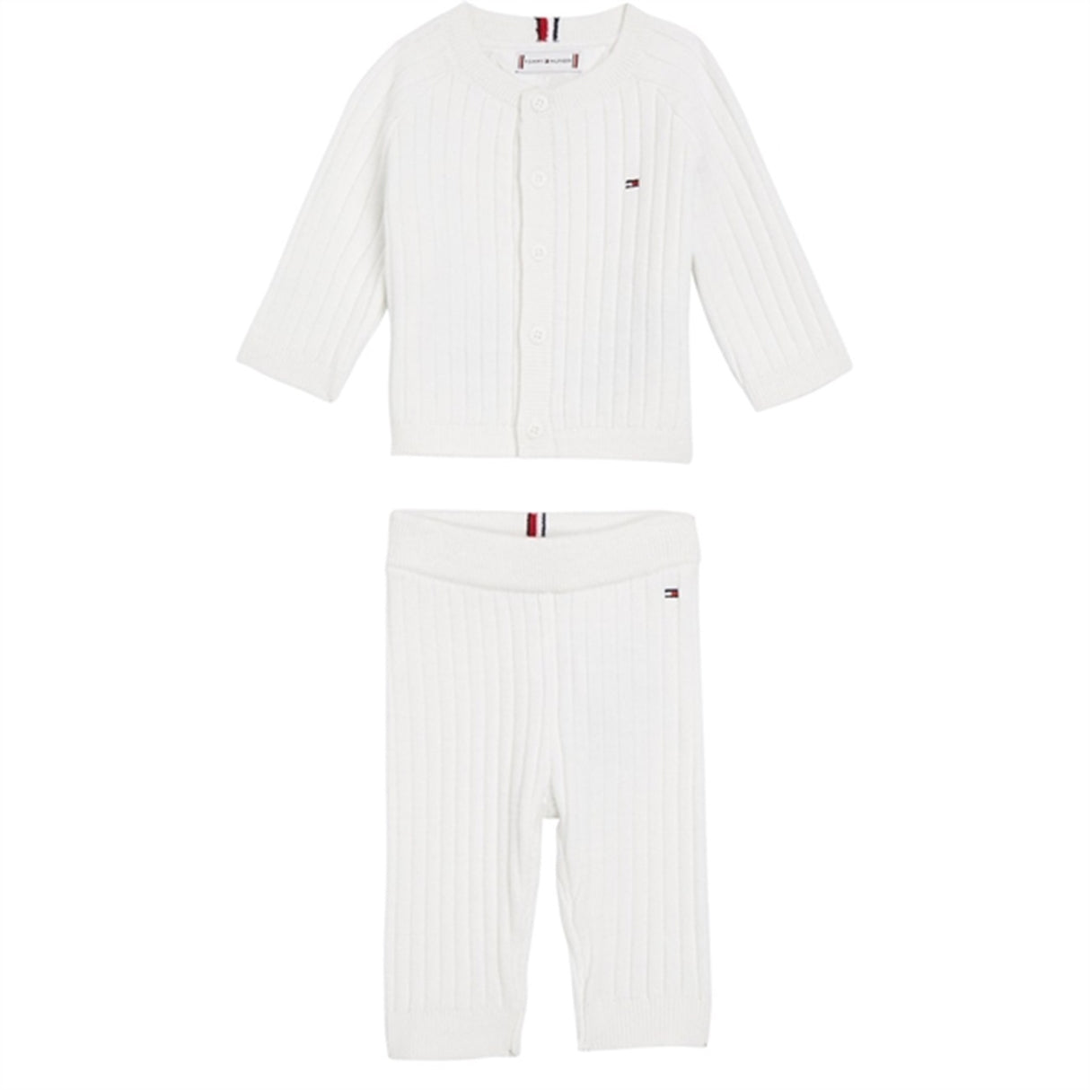 Tommy Hilfiger Baby Rib Striktrøje Sæt Giftbox White