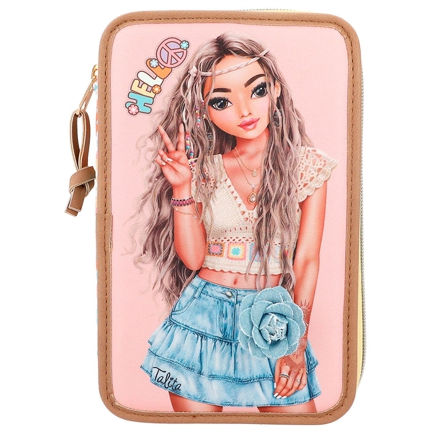 TOPModel Triple Pencil Case Hippie Heart