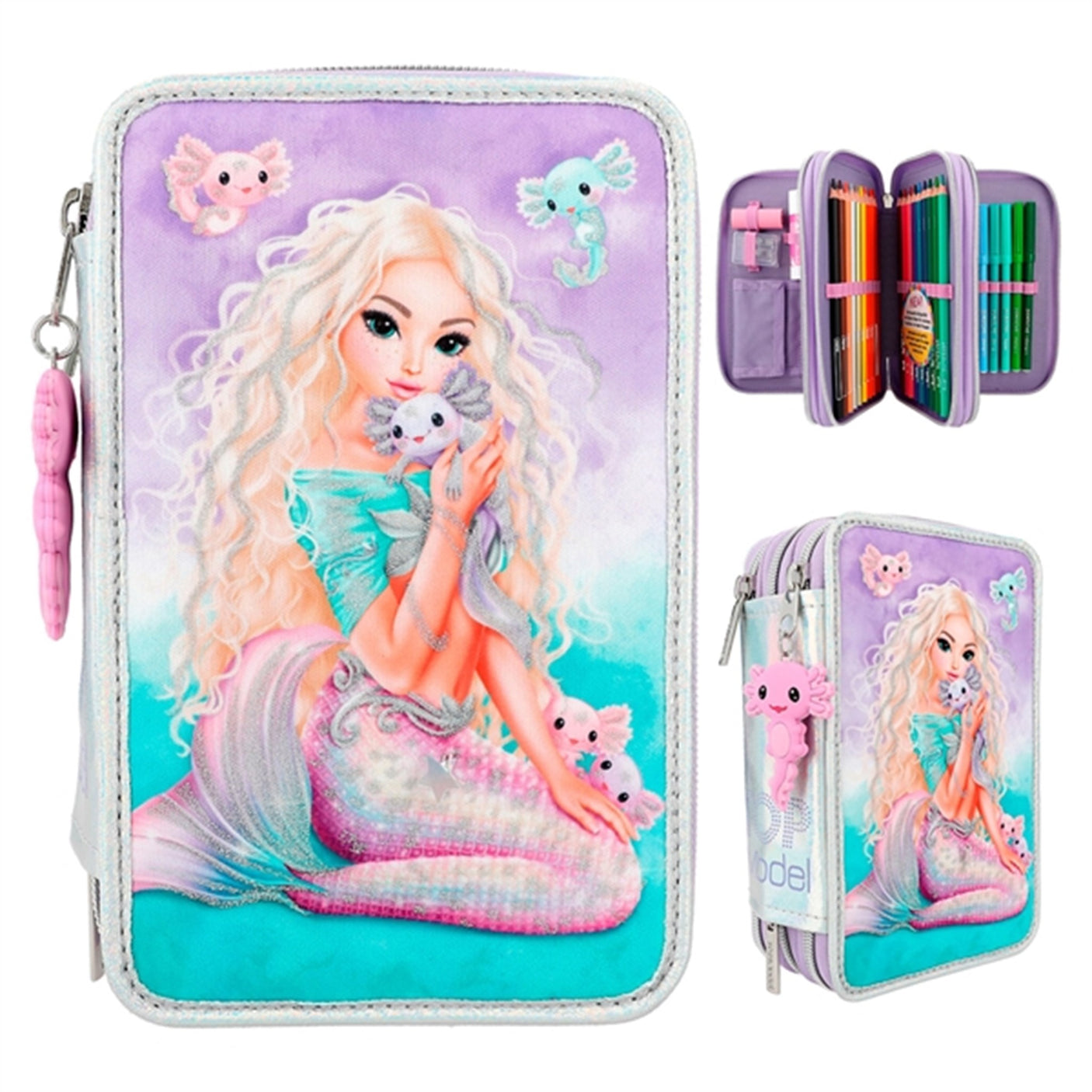 TOPModel Triple Pencil Case Mermaid 2