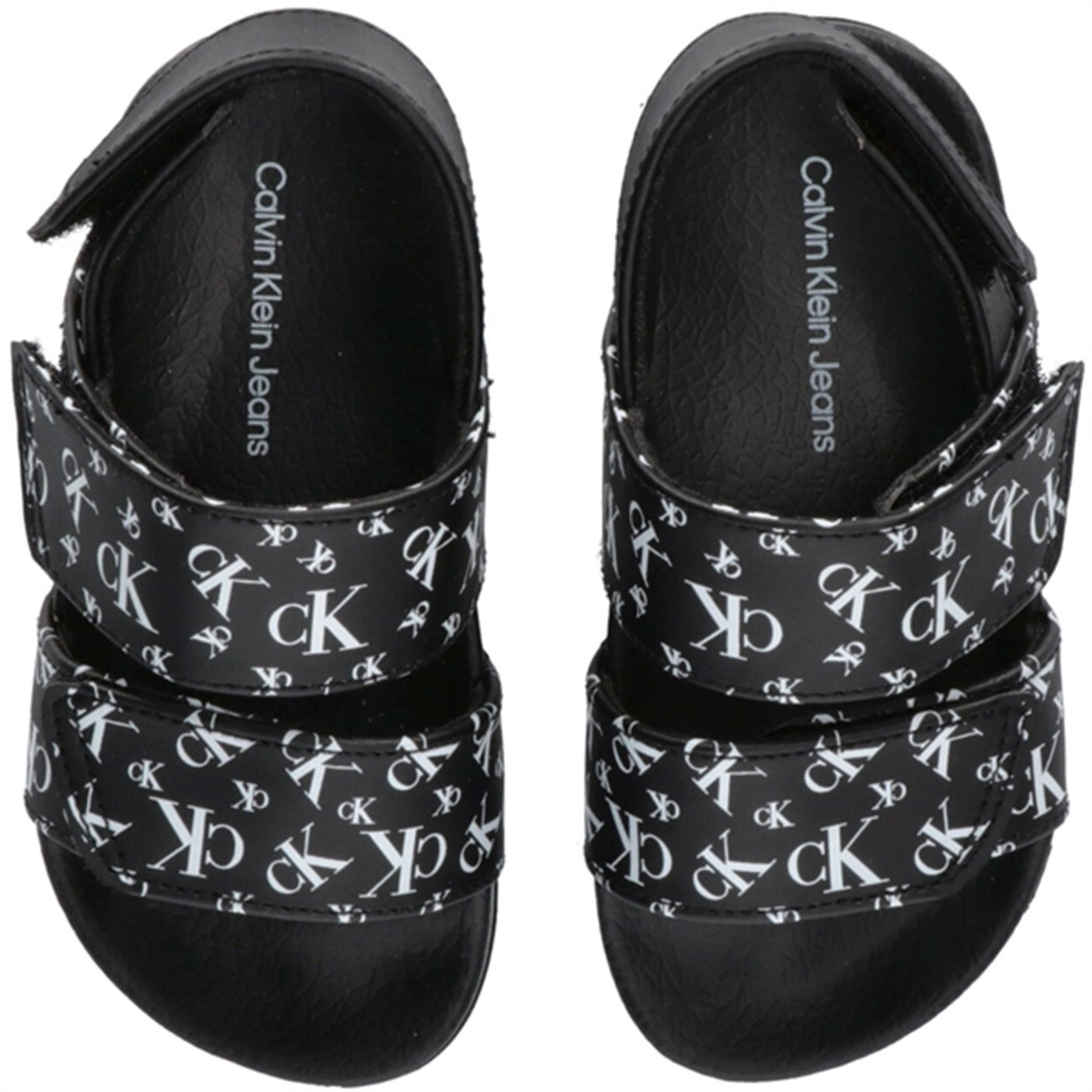 Calvin Klein Logo All Over Velcro Sandal Black