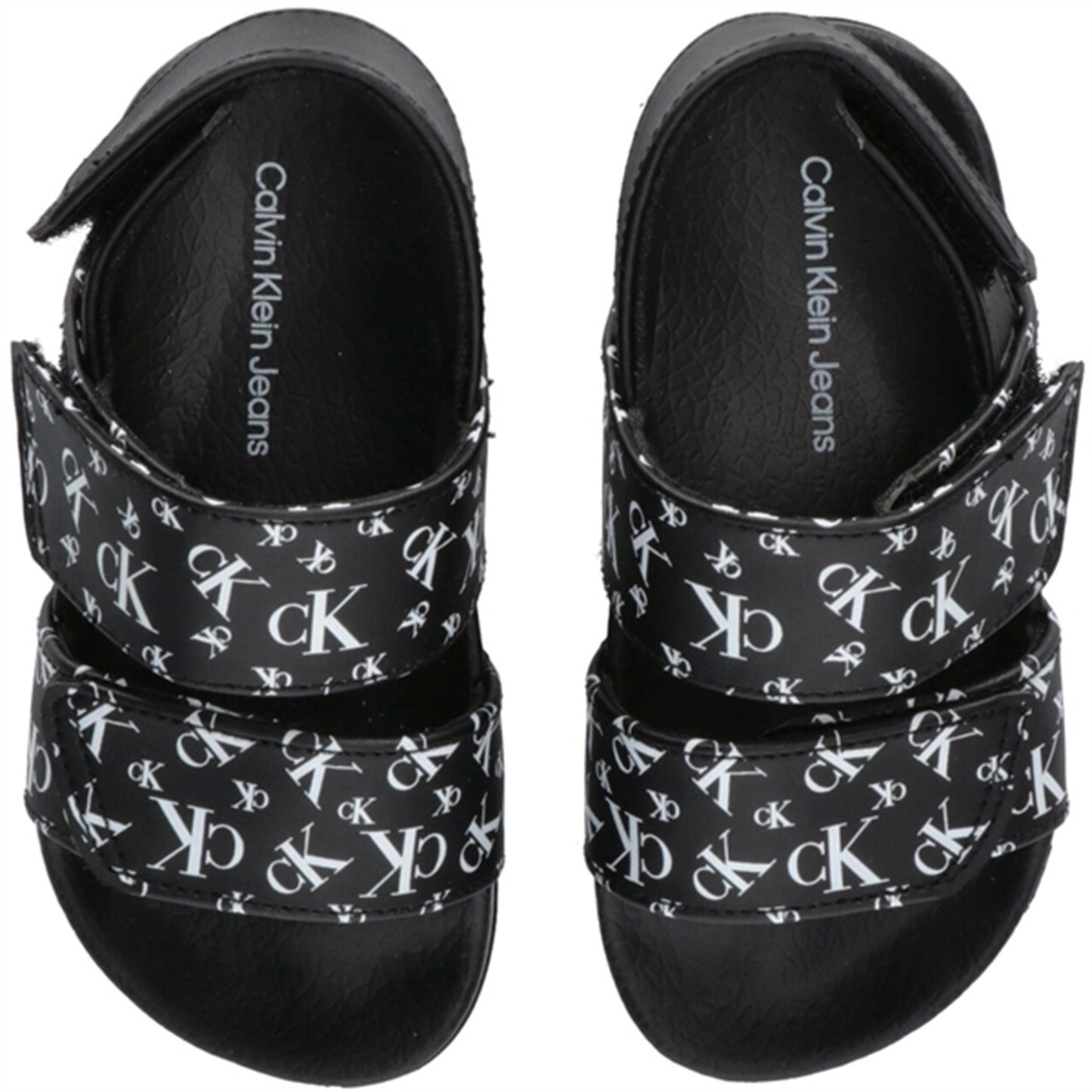 Calvin Klein Logo All Over Velcro Sandal Black