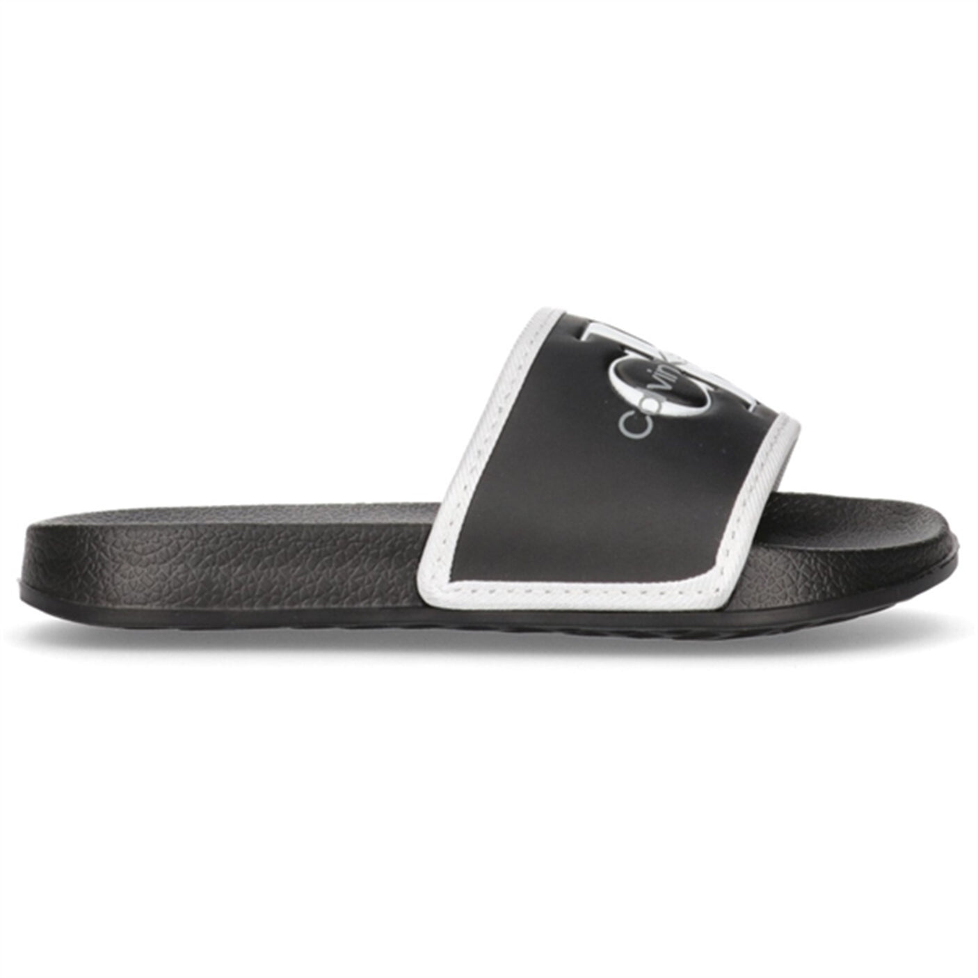 Calvin Klein Logo Pool Slide Black/White