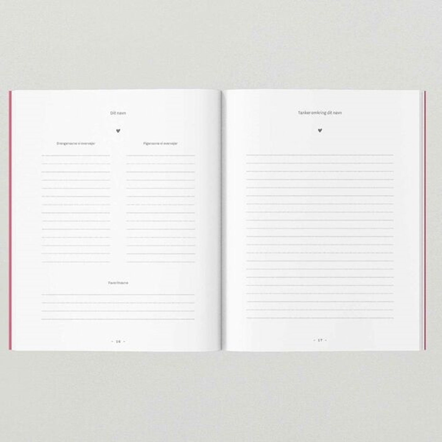 WITHWHITE Graviditetsdagbog Danish