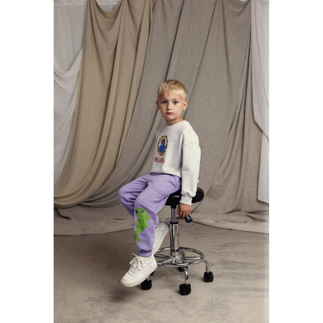 Mini Rodini Grey melange Parrot Embroidery Sweatshirt