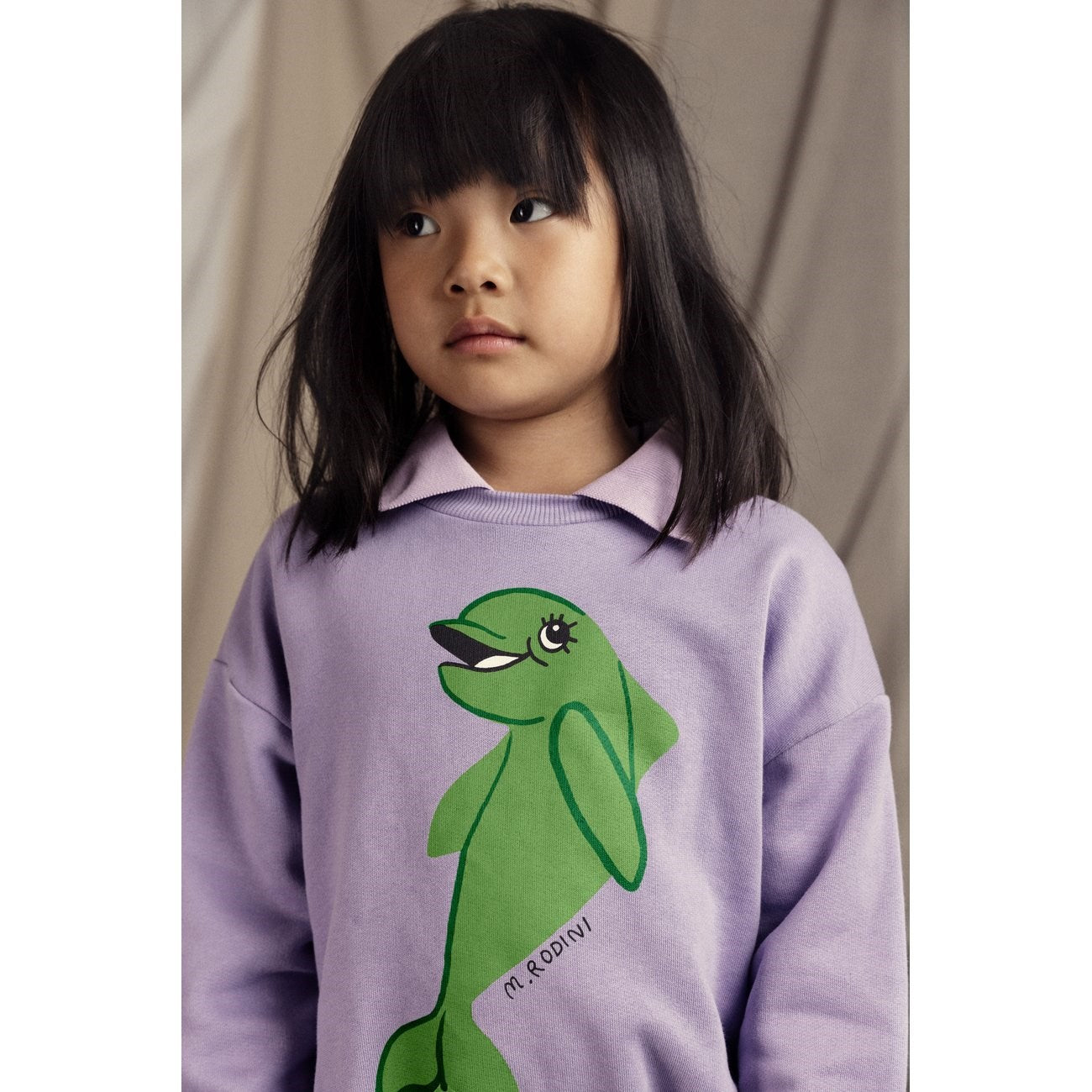 Mini Rodini Purple Dolphin Collar Sweatshirt