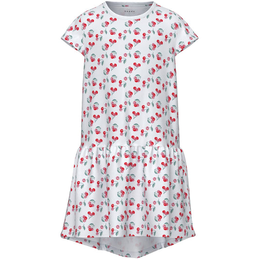 Name It Bright White Cherries Vigga Dress