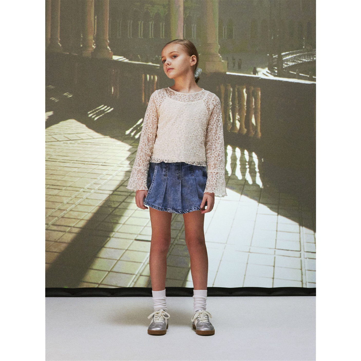 Name It Light Blue Denim Bella Wide Denim Skort