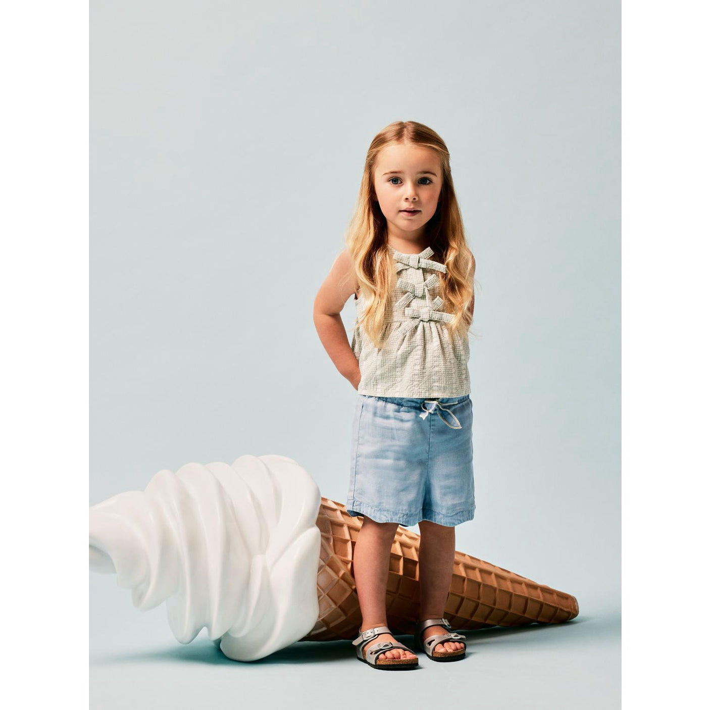 Name It Silt Green Hicheck Blouse