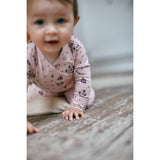 Copenhagen Colors Dusty Rose Tivoli Print Jersey Crossover Body W Print Ls