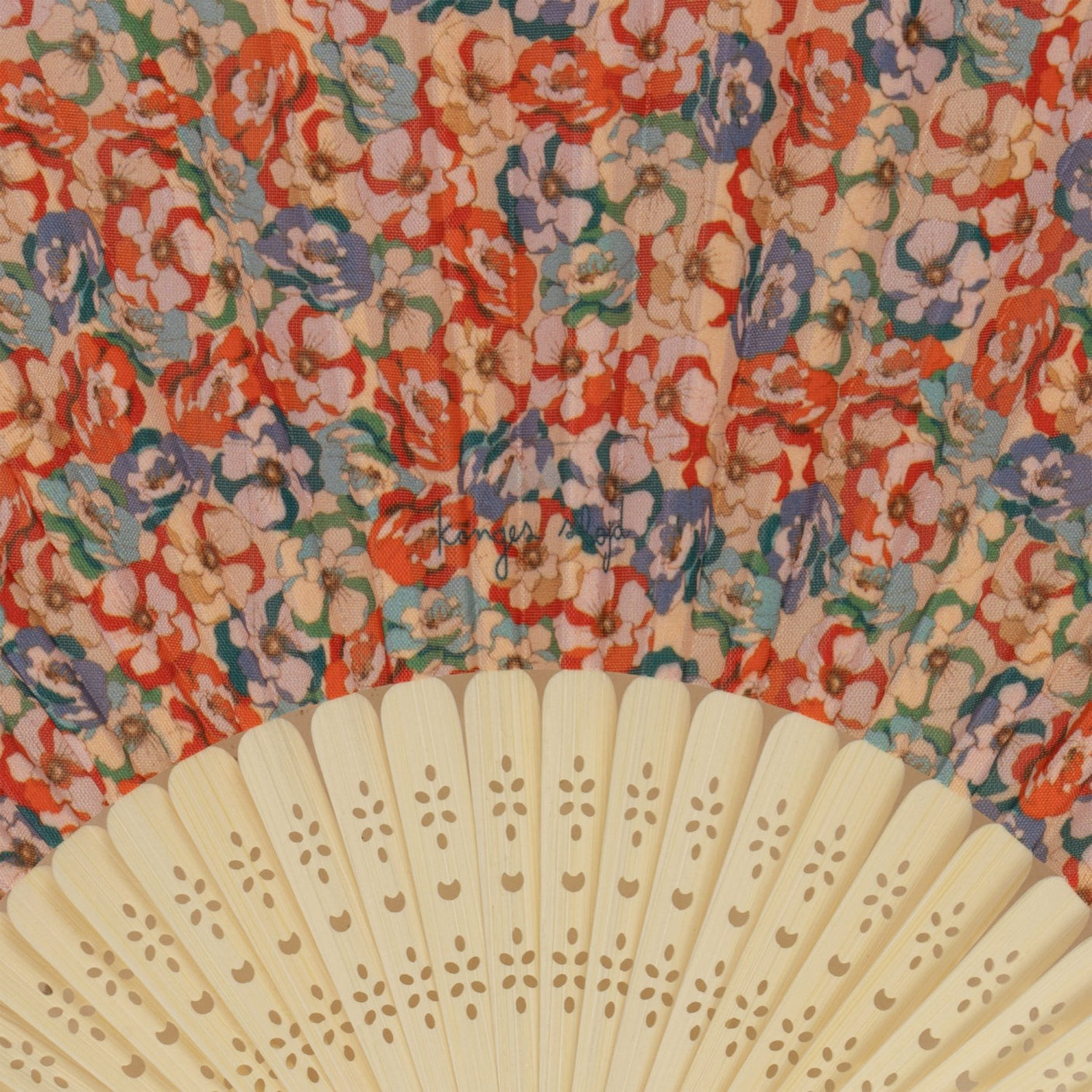 Konges Sløjd Red Blue Flower Fan